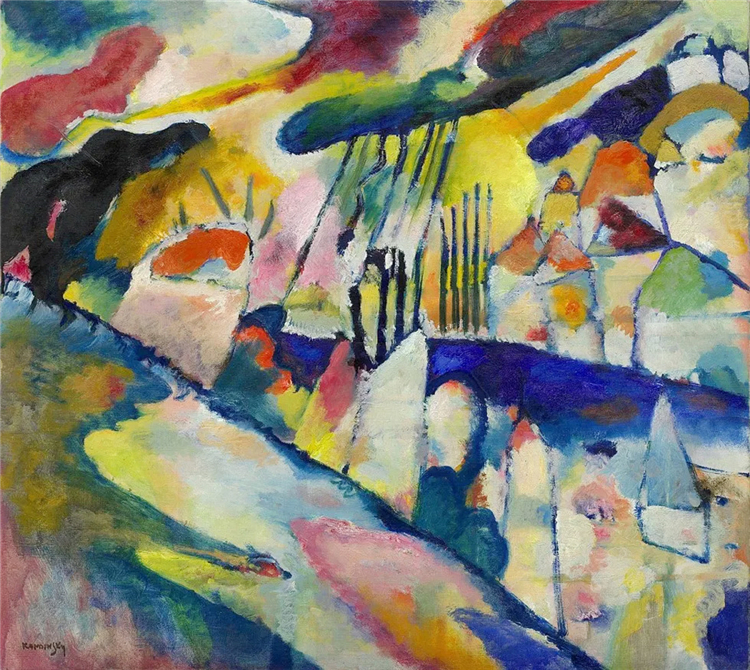 Landscape with Rain 1913 Wassily Kandinsky Oil Painting